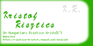 kristof risztics business card